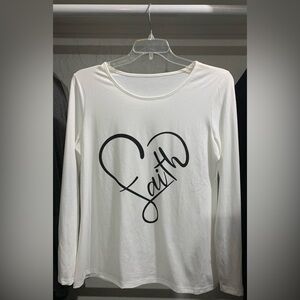Faith White Long Sleeve Top